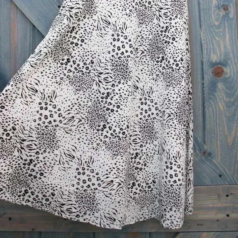 Joie Animal Print Black and White Brystal Bias Cut Small Size 4 - Picture 6 of 8